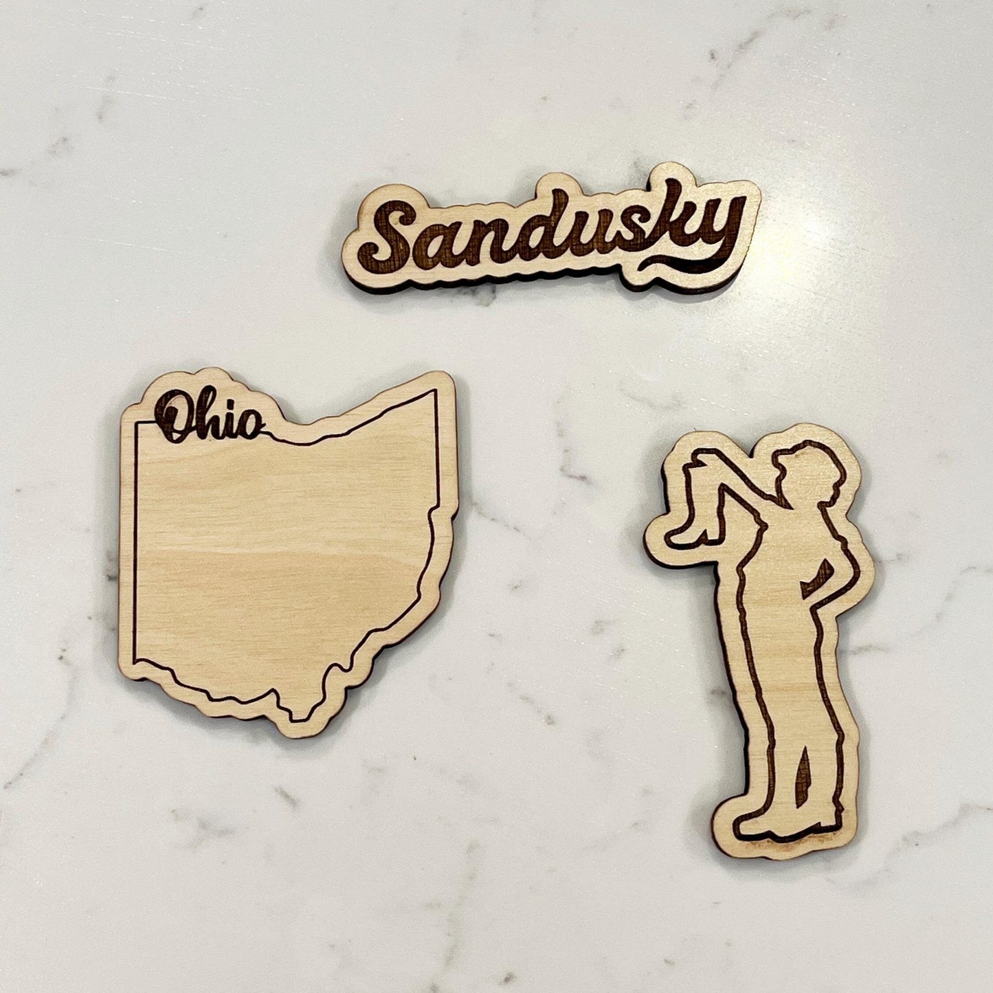 Wooden Sandusky Magnet Set (3)