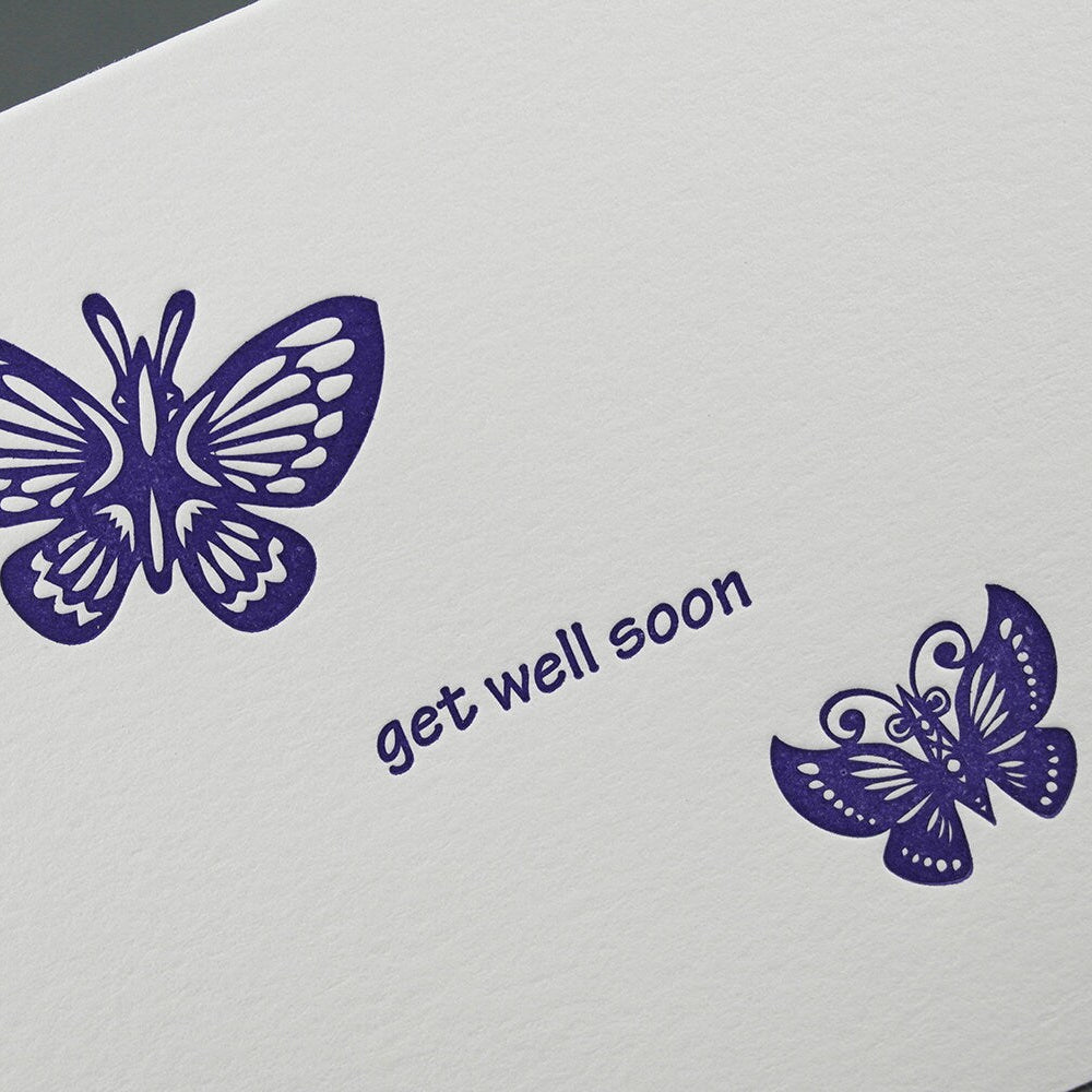 Letterpress Card - A2 - get well soon