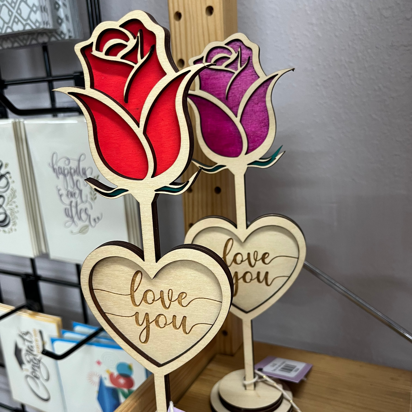 Flower with heart and stand