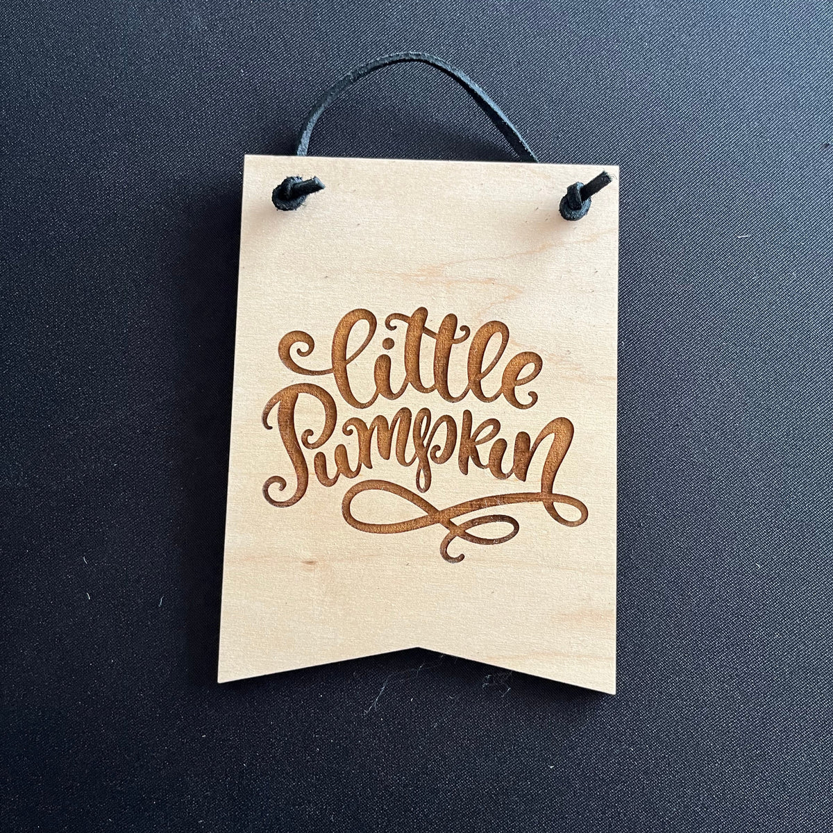 Engraved Mini Hanging Sign - little pumpkin