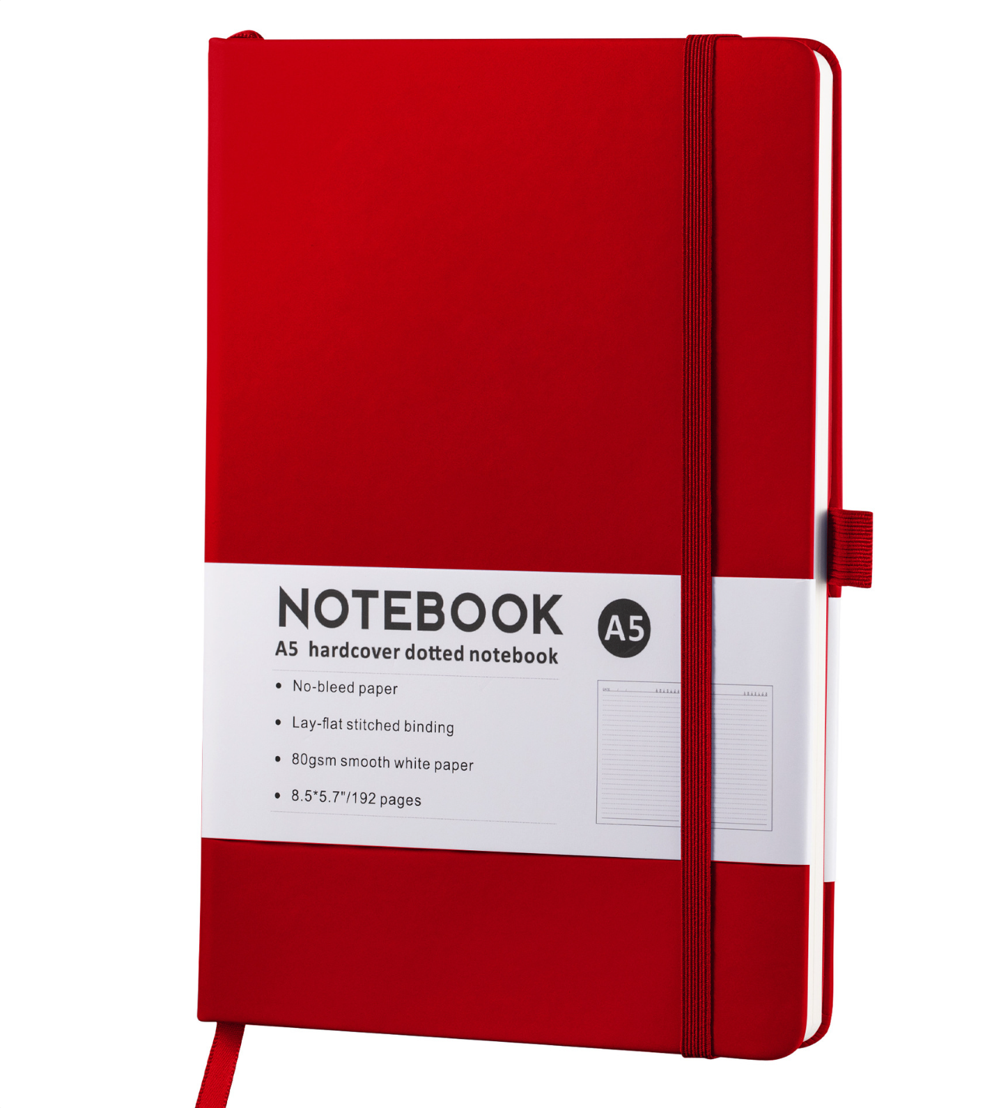 Leather Notebook Journal With Elastic Band Pen Loop