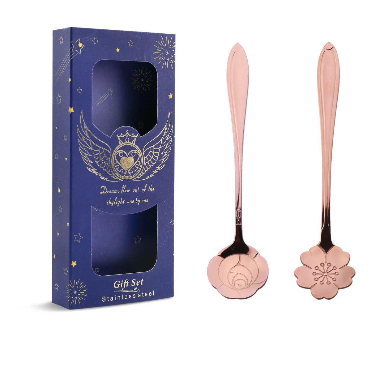 Floral Coffee Spoon Rose Gold