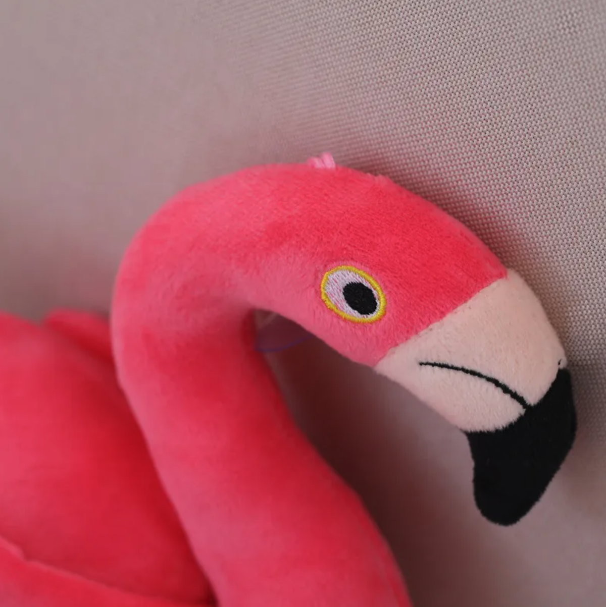 Close Up Pink Flamingo Plush Toy