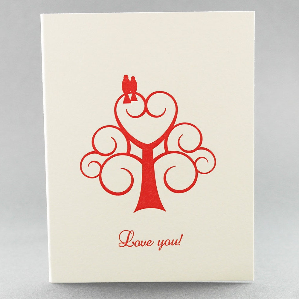 Letterpress Card - A2 - Love you!