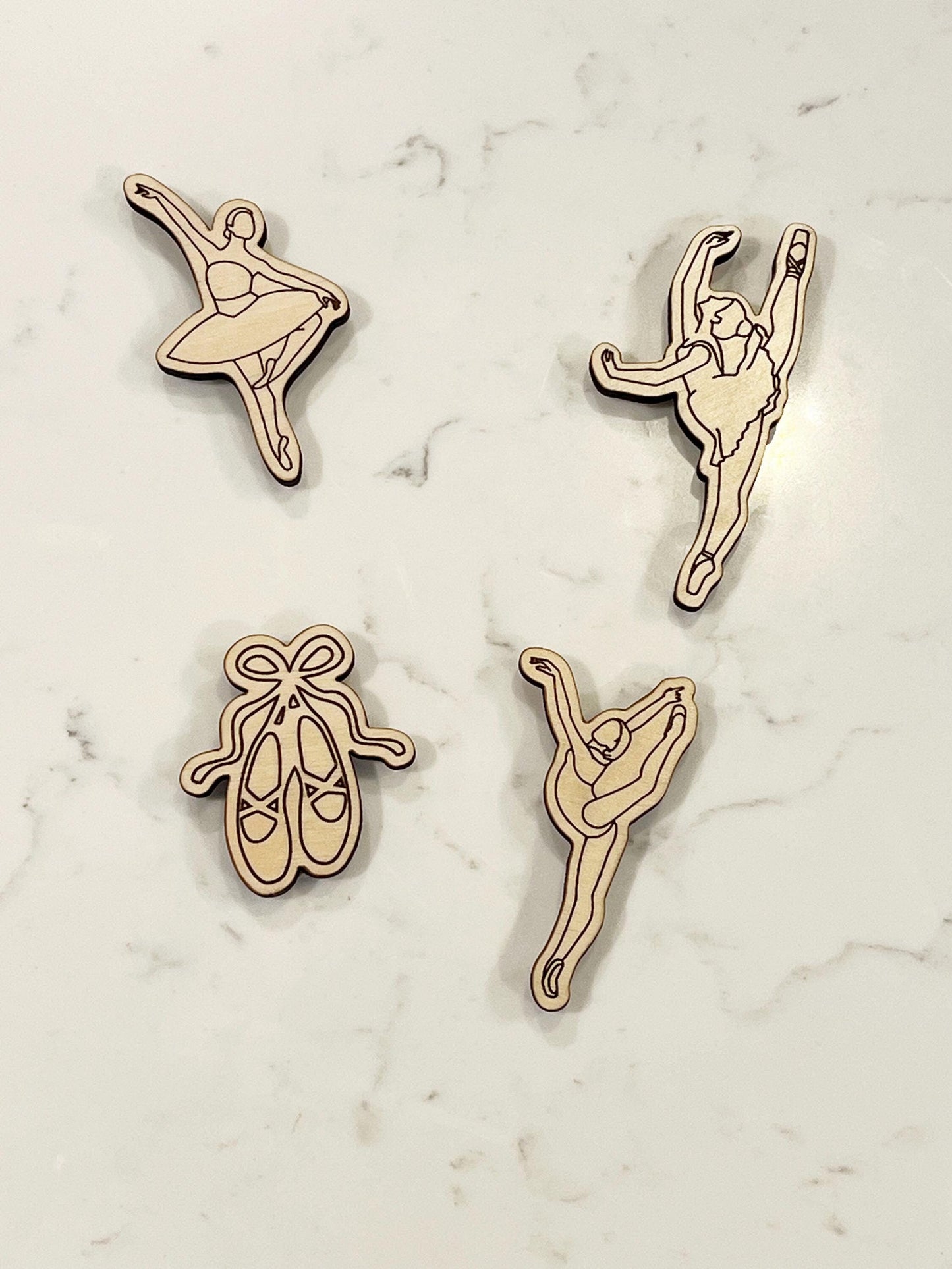 Wooden Ballet Magnet Set (4)