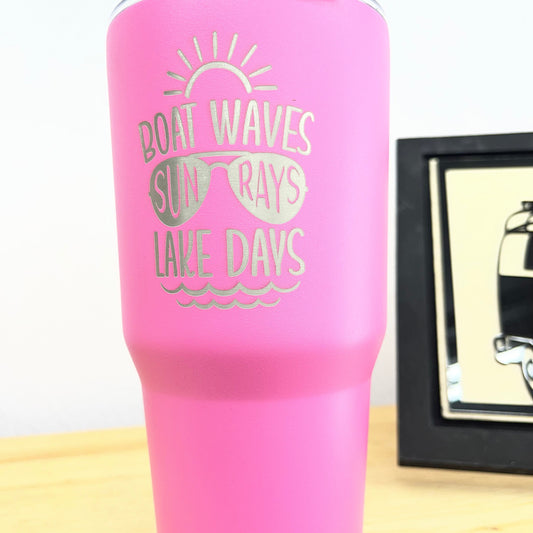 Boat Waves, Sun Rays, Lake Days 30 oz. Tumbler