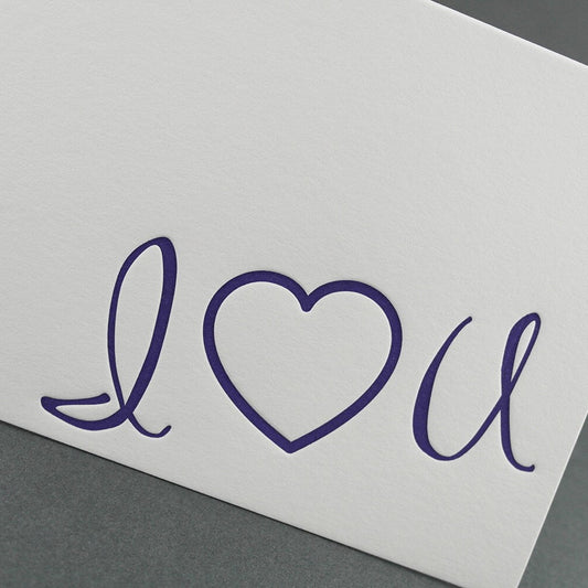I Heart U - Letterpress Card