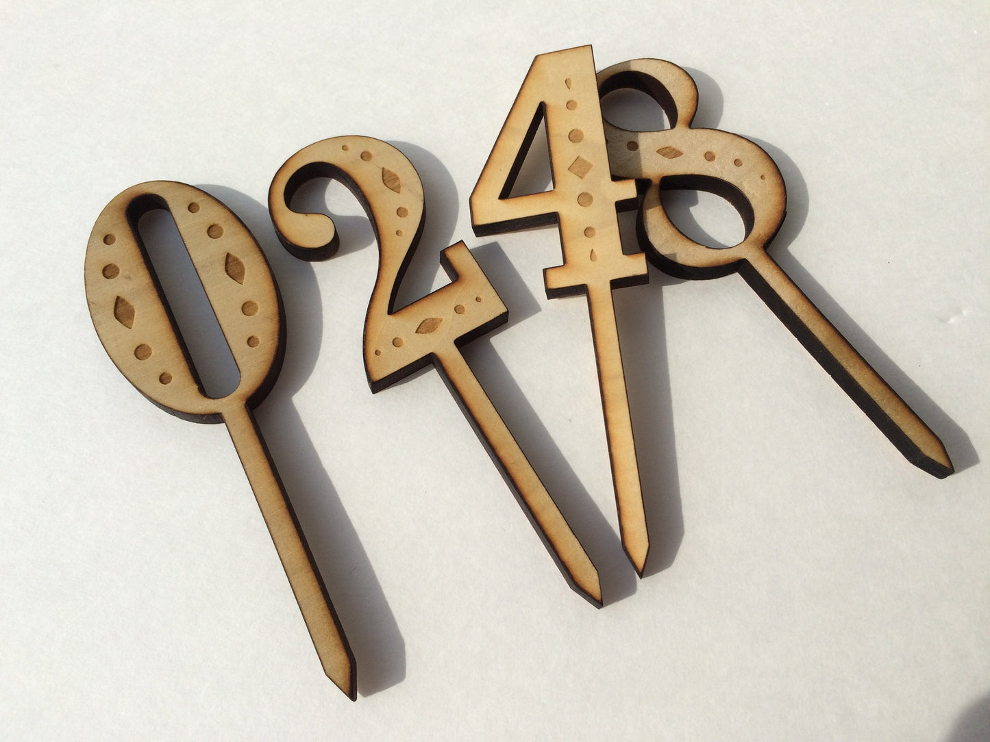 Wooden Number with inlay | Cake Topper