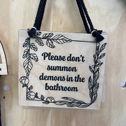 Demons Bathroom Sign