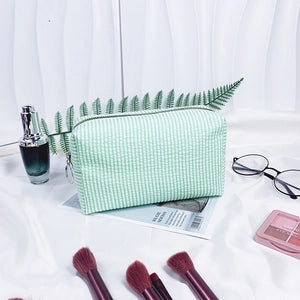 Cosmetic Bag with zipper - Lined Mint