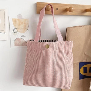 Mini Corduroy Handbag - Light Pink