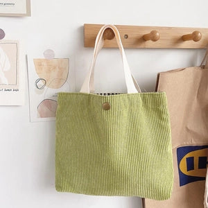 Mini Corduroy Handbag - Light Green