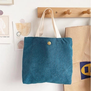 Mini Corduroy Handbag - Blue