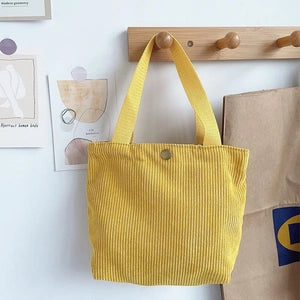 Mini Corduroy Handbag - Mustard