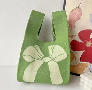 Wrist Knot Tote Bag - Olive Bow