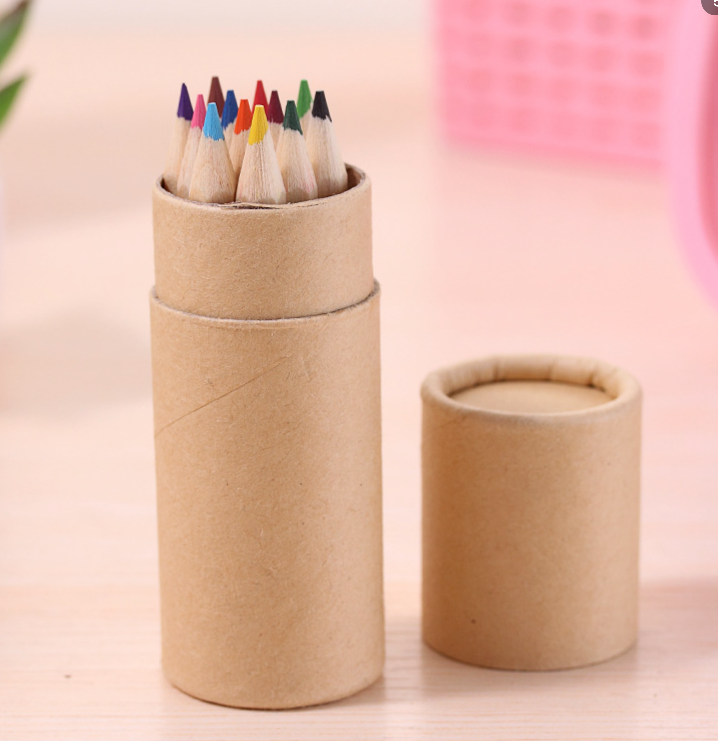 Colored Pencils with Kraft Tube Container