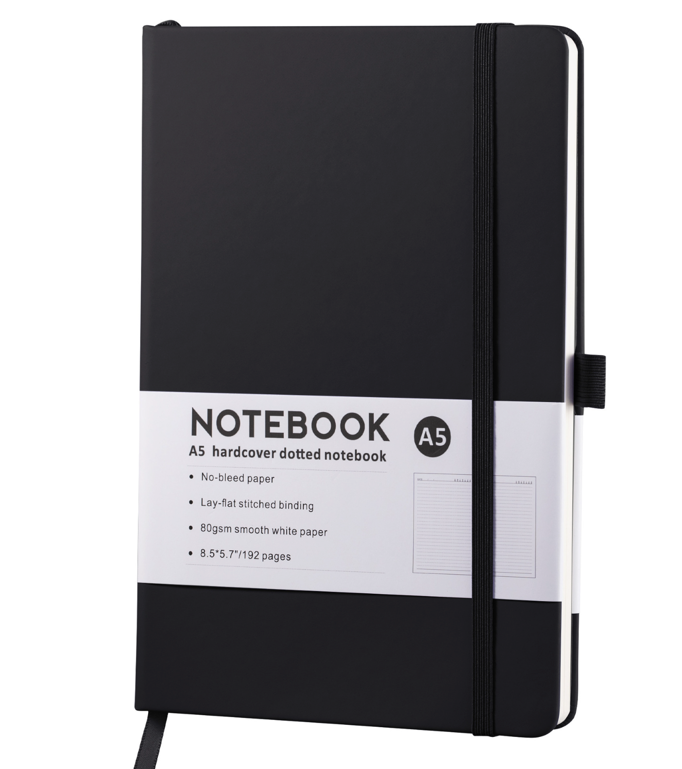 Leather Notebook Journal With Elastic Band Pen Loop