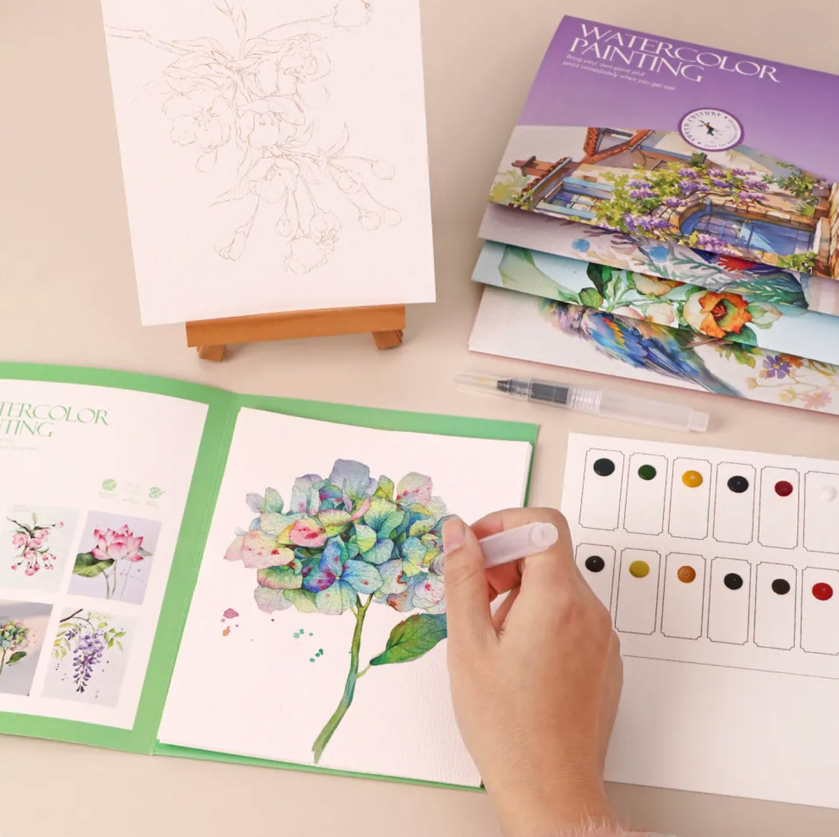 DIY watercolor painting sheet - Sample Image