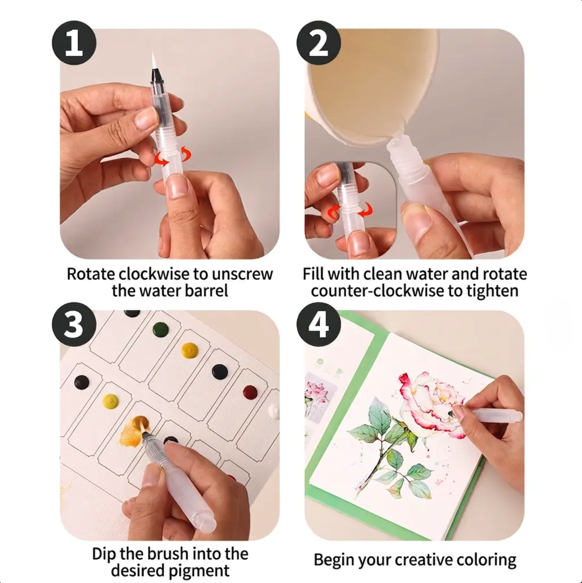 DIY watercolor painting sheet - Sample Image
