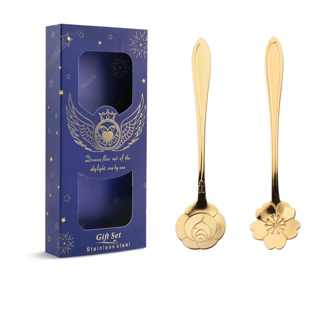 Floral Coffee Spoon Gold