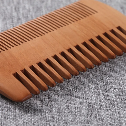 Engravable Double Sided Beard Comb Close Up