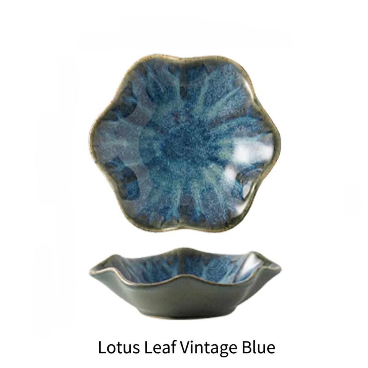 Lotus Leaf Shape Dish Blue