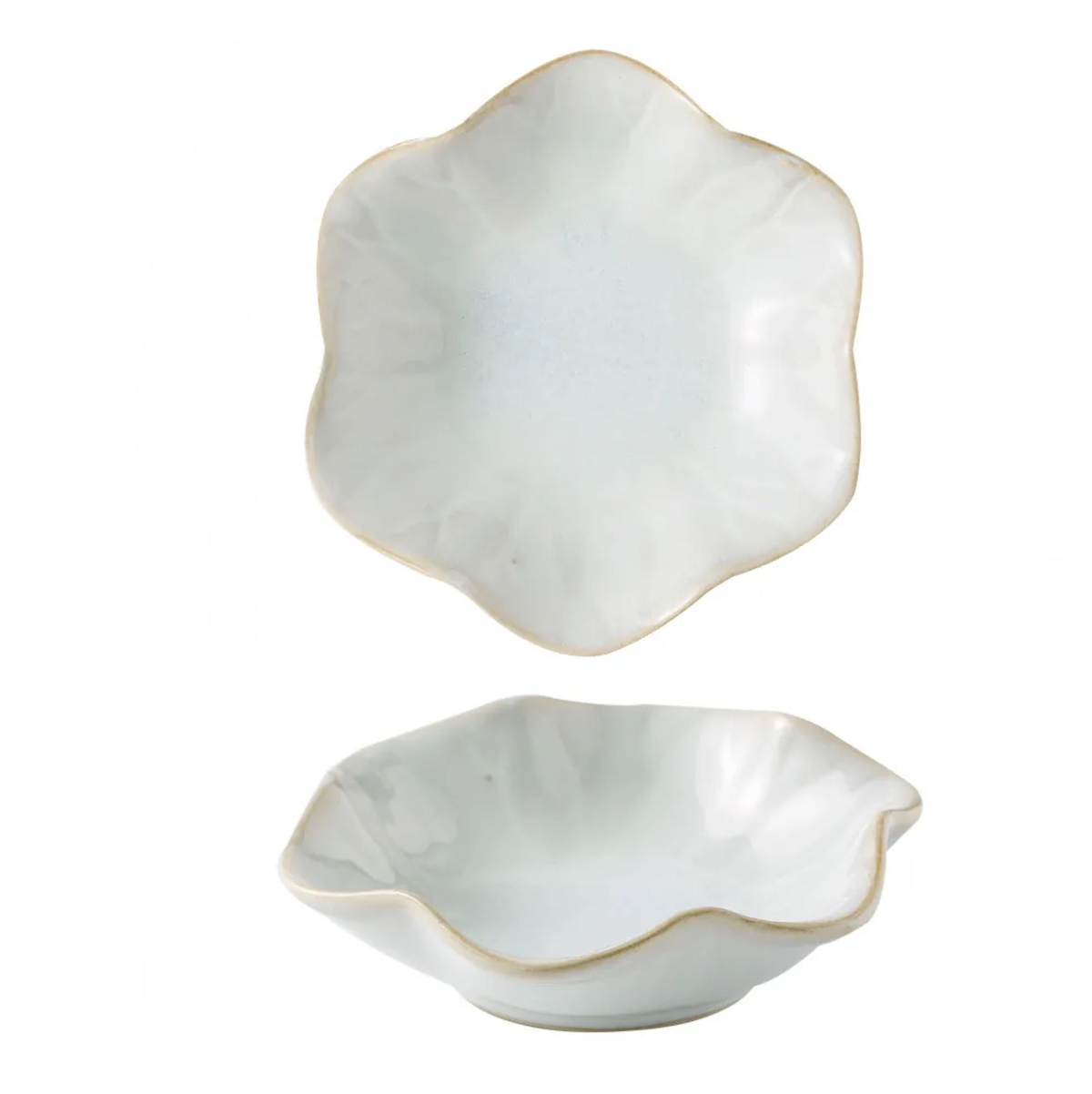 Lotus Leaf Shape Dish Gray/White