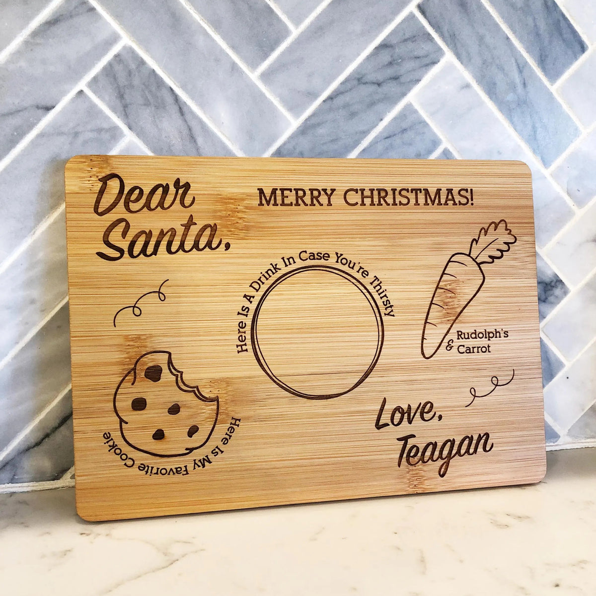 dear santa cutting board